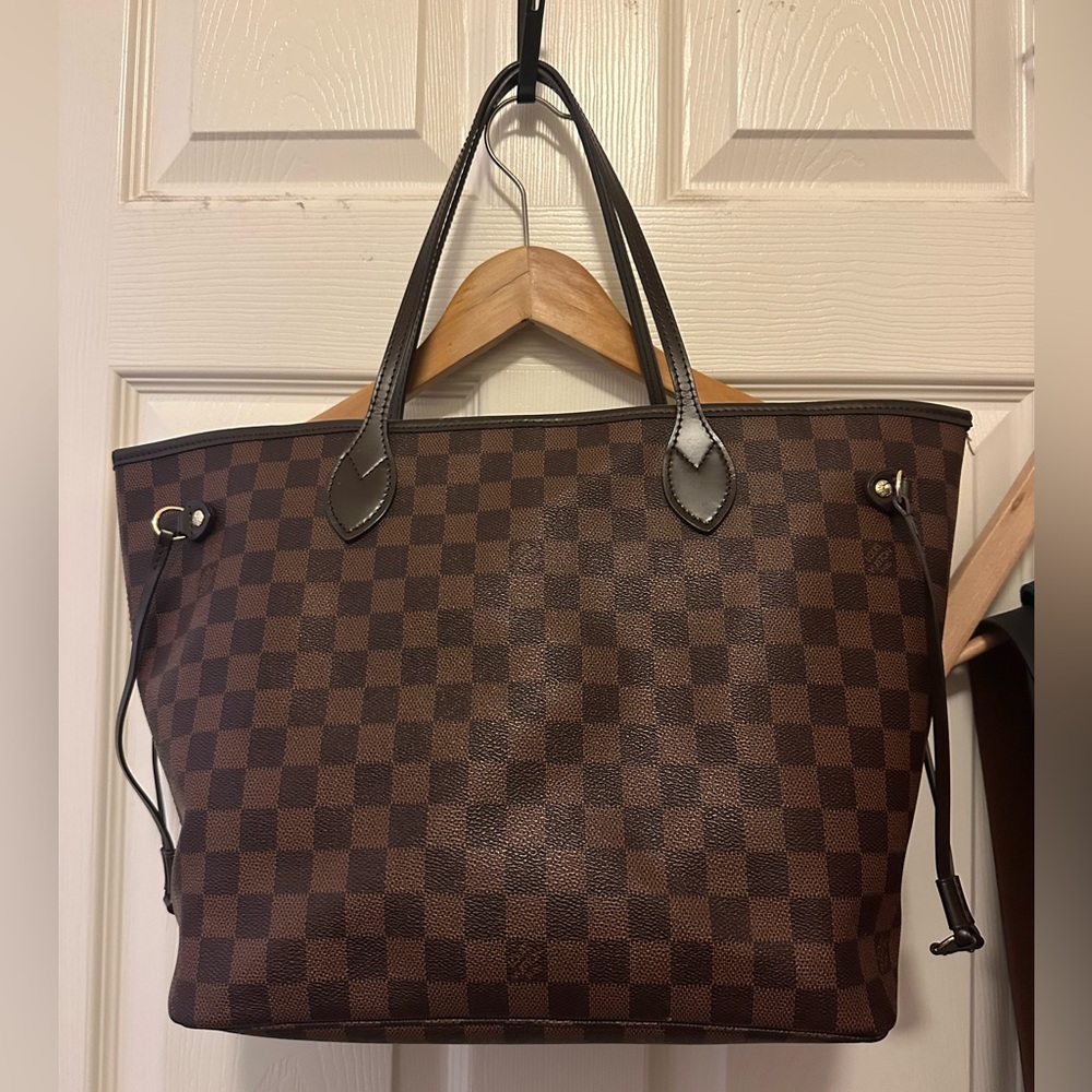 Designer Brown Checkered Tote Bag